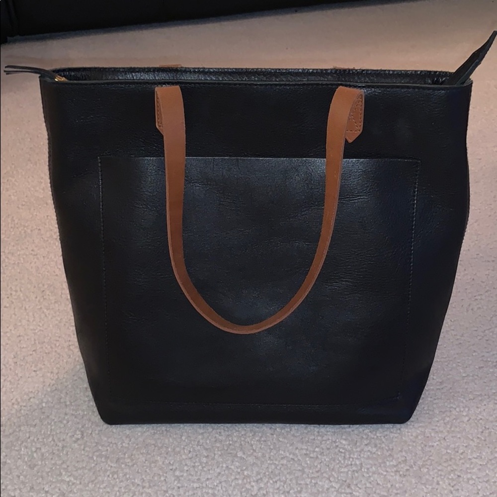 All Leather Black Tote